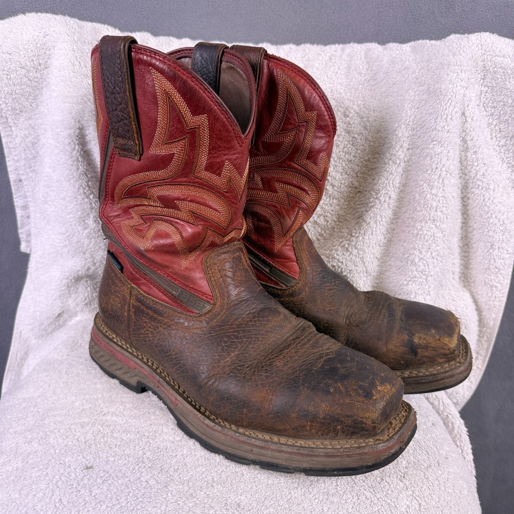 Cody‎ James Disruptor ASE7 WTP Men's Brown Leather Comp Toe Work Boots 9.5 EE 2E